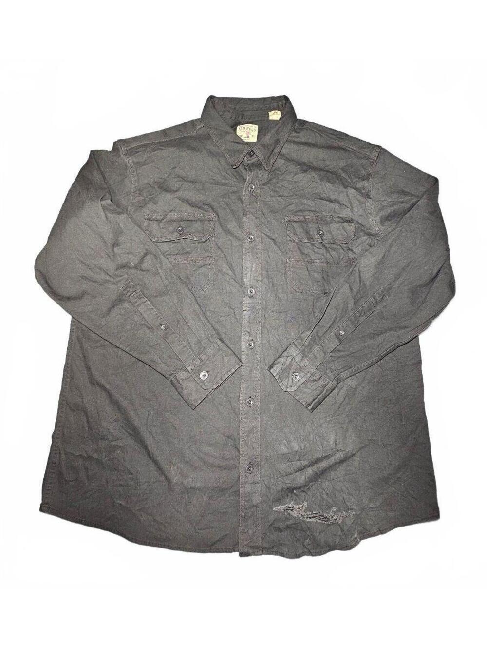 RedHead 2XL Heavyweight Work Shirt Gray Cotton Stretch